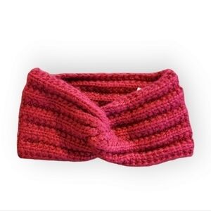 Loft Berry Red Knit Ear Head Band Nwt
